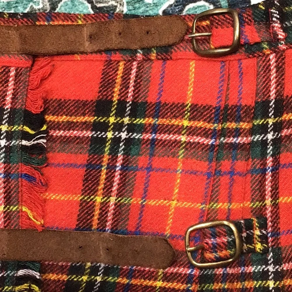 VTG Cambridge Dry Goods Red Tartan Plaid Pleated Wrap Mini Skirt Sz.4 - Picture 10 of 13